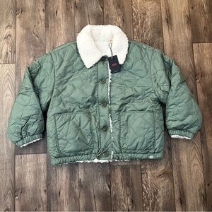 Levi’s Reversible Sherpa Jacket Women’s Size XL Green White